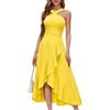 Bbonlinedress Halter Cocktail Donne Abiti Prom Formale Matrimonio Damigella D'Onore Abito Increspato Maxi Hi-Lo Sera Party 2025 Vestito
