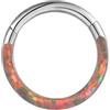 Hoisy 16G 1,2x10mm Cerchio Titanio Piercing Naso Donna, Cerchio con Opale, Piercing per Naso Donna Argento