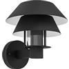 Eglo Lampada da parete esterna Chiappera, illuminazione per parete | casa, luce esterna, applique in metallo nero e vetro trasparente, portalampada E27, IP44