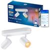 Philips Smart Lighting Faretti GU10 x2, WH Bianco | Luce colori e bianca tunabel 2.200-6.500 K, Plafoniera, Smart LED, 345 lm x2, Reg. luminos., Connected by WiZ, casa connessa
