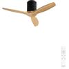 CREATE / WINDCALM S/Ventilatore da soffitto ABS nero pale effetto legno chiaro con telecomando / 40W, Silenzioso, Ø112 cm, 6 velocità, temporizzatore, funzione estate-inverno
