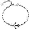 CESARE PACIOTTI 4US BBRACCIALE IN ACCIAIO /ANCORA NERA E ZIRCONI - ARGENTO/ACCIAIO