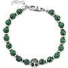 CESARE PACIOTTI 4US BBRACCIALE IN ACCIAIO E PIETRA NATURALE: MALACHITE - ARGENTO/ACCIAIO