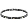 CESARE PACIOTTI 4US BRACCIALE PVD NERO,SPINELLI NERI E ORO 18K - NERO