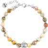 CESARE PACIOTTI 4US BRACCIALE GIGLIO IN ACCIAIO E PIETRA NATURALE AGATA , 6MM. - ARGENTO/ACCIAIO