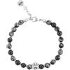 CESARE PACIOTTI 4US BRACCIALE IN ACCIAIO CON PIETRE NATURALI DI OSSIDIANA. 6MM - ARGENTO/ACCIAIO