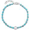 CESARE PACIOTTI 4US BRACCIALE ROSA DEI VENTI E PIETRA NATURALE TURCHESE - ARGENTO/ACCIAIO