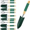 com-four® Set 12 attrezzi da giardinaggio con 3 palette trapianto | 3 palette manuali - 3 rastrelli per fiori e 3 estirpatori erbacce - kit per orto e piante