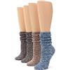 No Nonsense Marl Slub Slouch Boot Sock, 4 Pair Pack Moderno Donna