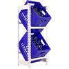Simon Rack Scaffale casse bevande per 2 casse - Simonbottle | 1000x400x300 mm, Vernice anticorrosione, Montaggio sistema a clic, Bianco