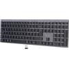 GeneralKeys Tastiera wireless ricaricabile multi-device QWERTZ Bluetooth 5.1 con ricevitore USB, tasti Scissor, tastierino numerico, IP44, ZX-3757