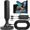 Kemowi Antenna TV da interni con forte amplificatore di segnale, TV portatile Ariels per interni per Freeview HD, Smart TV 4K 1080P, DVB-T2 antenna digitale con base magnetica e cavo coassiale da 5 m