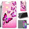 KENHONER Custodia per Samsung Galaxy A40, Farfalla | Portafoglio Pelle PU, Magnetica, Resistente Agli Urti, Scomparto Carte Credito, Pieghevole, Flip Libro, Motivo