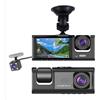 Generico Dash Cam Auto 3 Lenti Full HD 1080P, Tripla Videocamera Frontale + Abitacolo + Posteriore, Visione Notturna, Monitoraggio Parcheggio 24H, Display Integrato, Installazione Facile con Supporto Ventosa