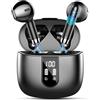 Wasart Cuffie Bluetooth, Auricolari Bluetooth 5.3 con 4 Mic, Cuffie in Ear Wireless con HiFi Stereo USB C, 48 Ore di Riproduzione, Display LED, IPX7 Impermeabile, Cuffie Senza Fili per Android iOS