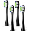 Oclean Testine di Ricambio Professional Clean 4 Pezzi, Adpt per tutte le spazzole elettriche oceaniche per adulti, Setole DuPont ™ certificate dalla FDA, Testa a pennello a forma di W, 4 Pezzi, Nero