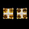 Gemsporium Orecchini Gemsporium In Argento 925 Con Citrino Naturale Square Cut 4mm