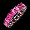 Gemsporium Anello In Argento Sterling 925 Con Topazio Rosa Naturale Square 4mm Taglia 8