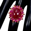 Egemdiamond Anello In Argento Sterling 925 Con Rubino Naturale Ovale 17x14mm Mis. 8.5