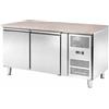 Tavolo Refrigerato 2 porte con piano in granito. 390 Lt. Acciaio inox. -2°/+8°C. Cm. 151x80x85H.