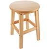ASelected Sgabello rotondo in legno massiccio, 45 cm, per cucina, camera da letto, soggiorno, ingresso