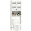HOMCOM Mobile Sopra WC con Armadietto 2 Ante, 67x31.5x190 cm, Bianco | Ripiano Aperto, Mobile Bagno in MDF, Scaffale Sopra WC