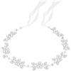 Tanfeine - Accessorio per capelli da ragazza con fiori, fascia per capelli da bambina per matrimonio, color argento, con perle di cristallo, per compleanni, feste, prima comunione, matrimonio
