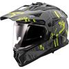 LS2, Casco da Motocross PIONEER II CRAZY Matt Black H-V Yellow, XXL