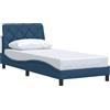 vidaXL Struttura letto senza materasso blu 90x200 cm in tessuto
