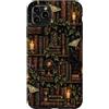 Moonlit Archive Art Custodia per iPhone 11 Pro Max Biblioteca gotica stregata gatto nero luna falena libro arte