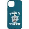 Cute Reflecting Animal Designs Custodia per iPhone 15 Plus Believe In Yourself - Specchio riflettente con cane e lupo