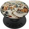 Christmas Snowy Winter Village Grip Hold Christmas Snowy Winter Village PopSockets PopGrip Adesivo