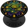 Bioluminescent Futuristic Organism Desig Solarpunk Lichen Muschio Occhi Sci-Fi Arte Botanica PopSockets PopGrip Adesivo