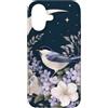 Graziosi disegni di uccelli e fiori Custodia per iPhone 17 Blue Songbird lavanda mezzaluna fiore design
