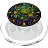 Bioluminescent Futuristic Organism Desig Solarpunk Lichen Muschio Occhi Sci-Fi Arte Botanica PopSockets PopGrip per MagSafe