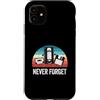 Never Forget 80s 90s Old Technology Love Custodia per iPhone 11 Never Forget Floppy Disk VHS Cassette con grafica divertente unisex