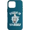Cute Reflecting Animal Designs Custodia per iPhone 16 Pro Max Believe In Yourself - Specchio riflettente con cane e lupo