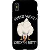 Funny Chicken Butt Joke Meme Gifts Men W Custodia per iPhone X/XS Indovina cosa pollo culo umorismo amante del pollo divertente