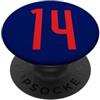 Leggende dello sport Numero n. 14 Appassionato di sport rosso PopSockets PopGrip Adesivo