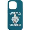 Cute Reflecting Animal Designs Custodia per iPhone 15 Pro Believe In Yourself - Specchio riflettente con cane e lupo