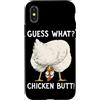 Funny Chicken Butt Joke Meme Gifts Men W Custodia per iPhone X/XS Indovina cosa pollo culo umorismo amante del pollo divertente
