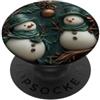 Christmas Retro Snowman Green Colorful G Christmas Retro Snowman Green Colorful PopSockets PopGrip Adesivo