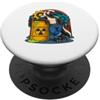 Funny Honey Badger Character Art Honey Badger si appoggia al barile dei fumetti radioattivi PopSockets PopGrip Adesivo