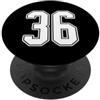 Sports Team Halloween Football Group Cos # 36 Bianco Contorno Numero 36 Sport Fan Jersey Style PopSockets PopGrip Adesivo