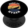 Disc Golf Retro Hyzer Apparel Disc Golf Born to Hyzer Retro Sunset Throw Graphic PopSockets PopGrip Adesivo