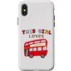 London Bus Gifts for Girls Custodia per iPhone X/XS Questa ragazza ama Londra Red Bus, Londra Double Decker