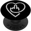 Grandio Design Bicycle Cycling Cyclist G Catena per bicicletta con cuore dito medio per ciclisti PopSockets PopGrip Adesivo