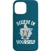 Cute Reflecting Animal Designs Custodia per iPhone 13 Pro Max Believe In Yourself - Specchio riflettente con cane e lupo