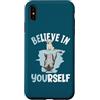 Cute Reflecting Animal Designs Custodia per iPhone XS Max Believe In Yourself - Specchio riflettente con cane e lupo