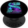 Mental Health Awareness Support Ribbon Supporto per la salute mentale del nastro viola foglia di tè per la prevenzione del suicidio PopSockets PopGrip Adesivo